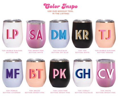 Shadow Monogram Wine Tumbler 12 oz
